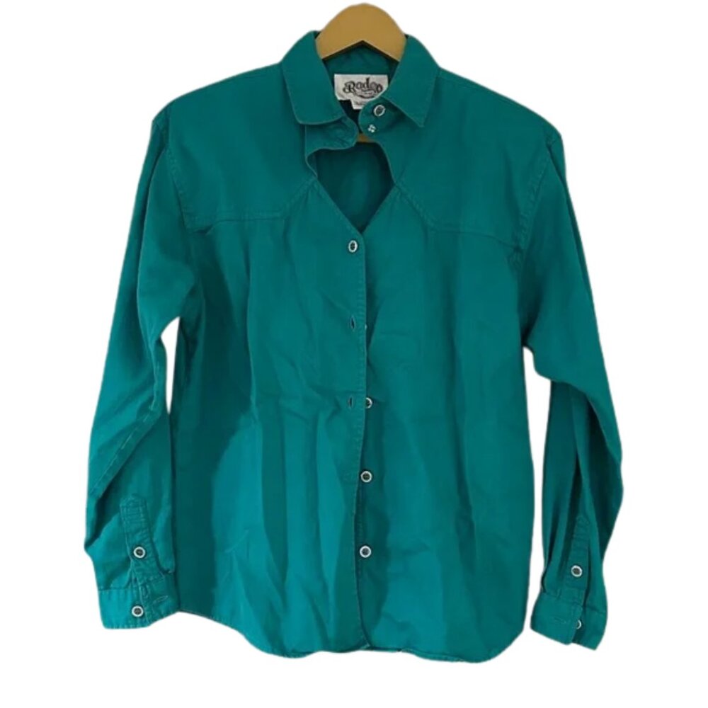 Rodeo Western Wear Teal Button Down Shirt Women’s Western Top